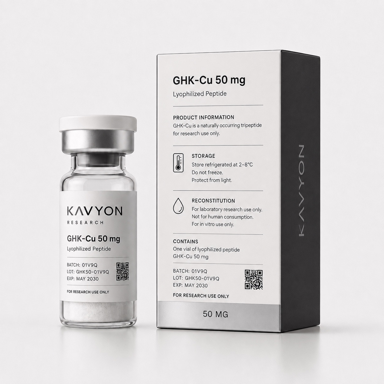 GHK-Cu 50 mg — vial and back of box